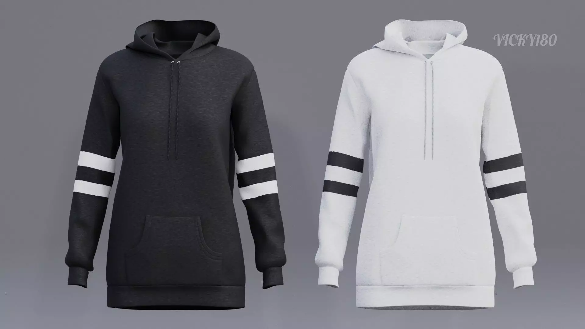 Female Sweatshirt Hoodie 3D Model Low-poly 3D model