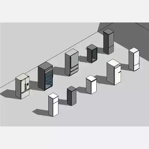 Refrigerator - Pack of revit families 3D model