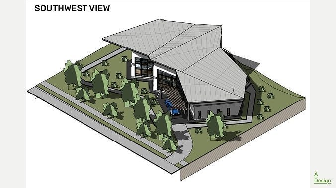 Boring House -  Revit 3D model 2