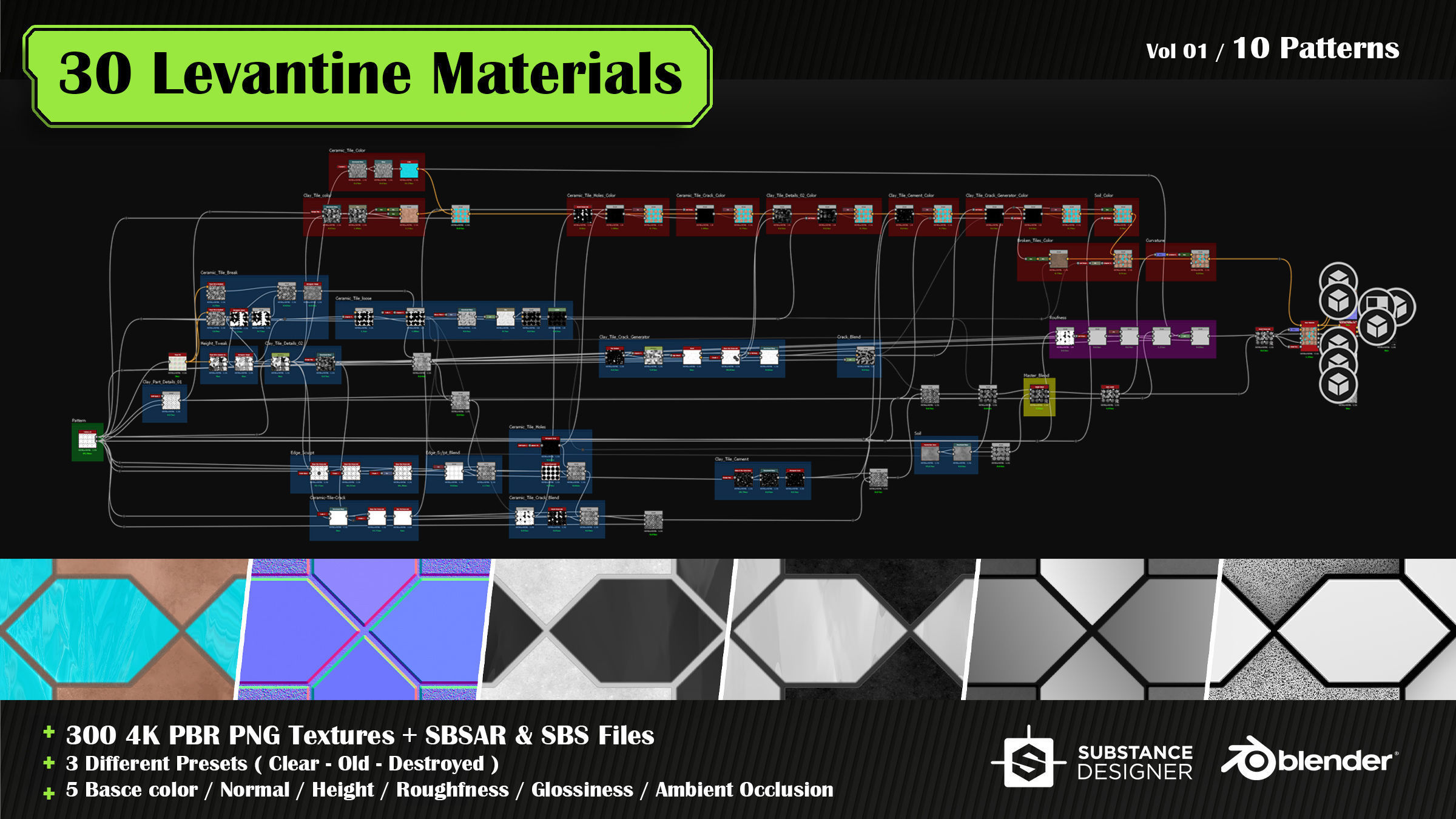 30 High quality Levantine material SBS and SBSAR files 3D model_6