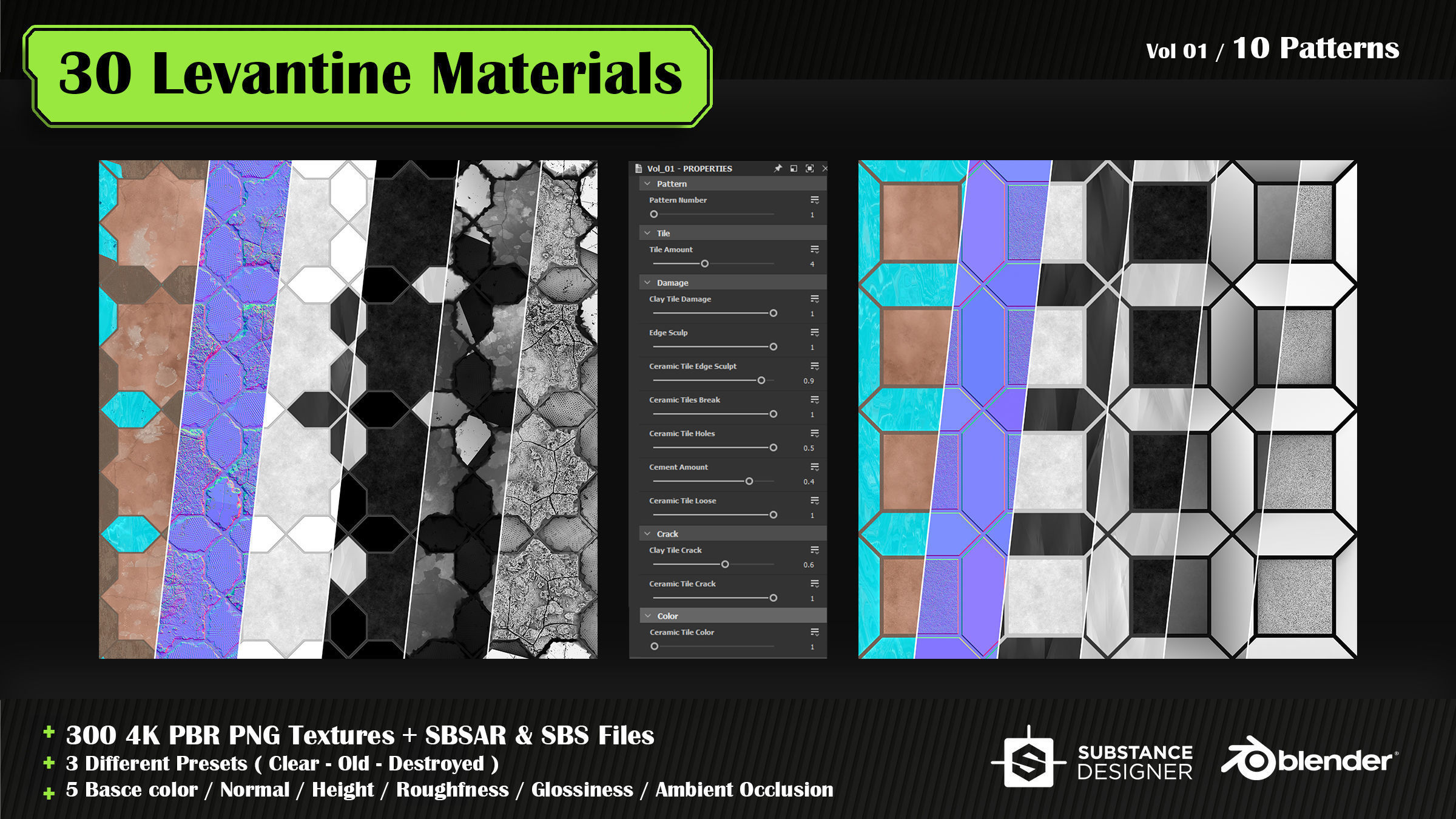 30 High quality Levantine material SBS and SBSAR files 3D model_5