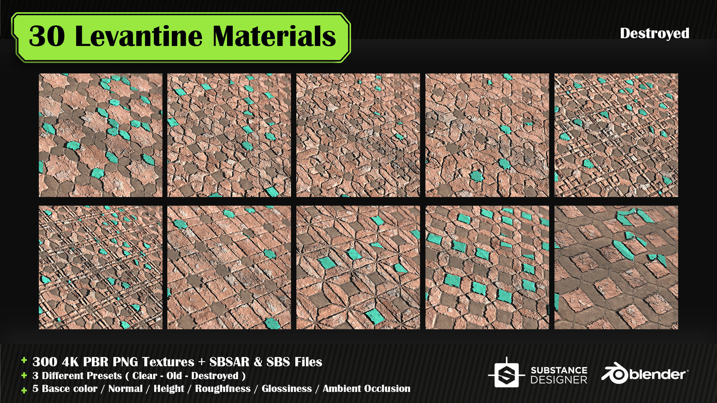 30 High quality Levantine material SBS and SBSAR files 3D model_9