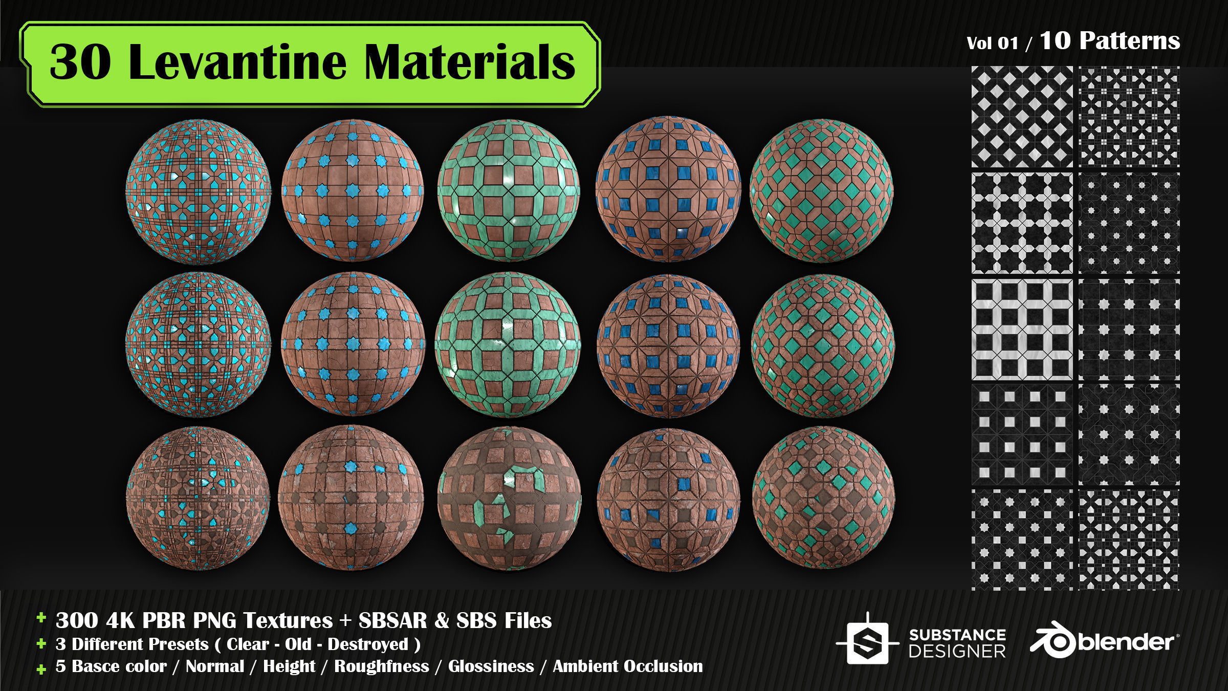 30 High quality Levantine material SBS and SBSAR files 3D model_4