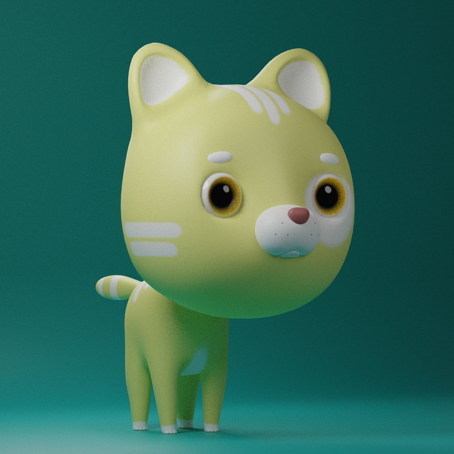 cartoon cat 3D model_3