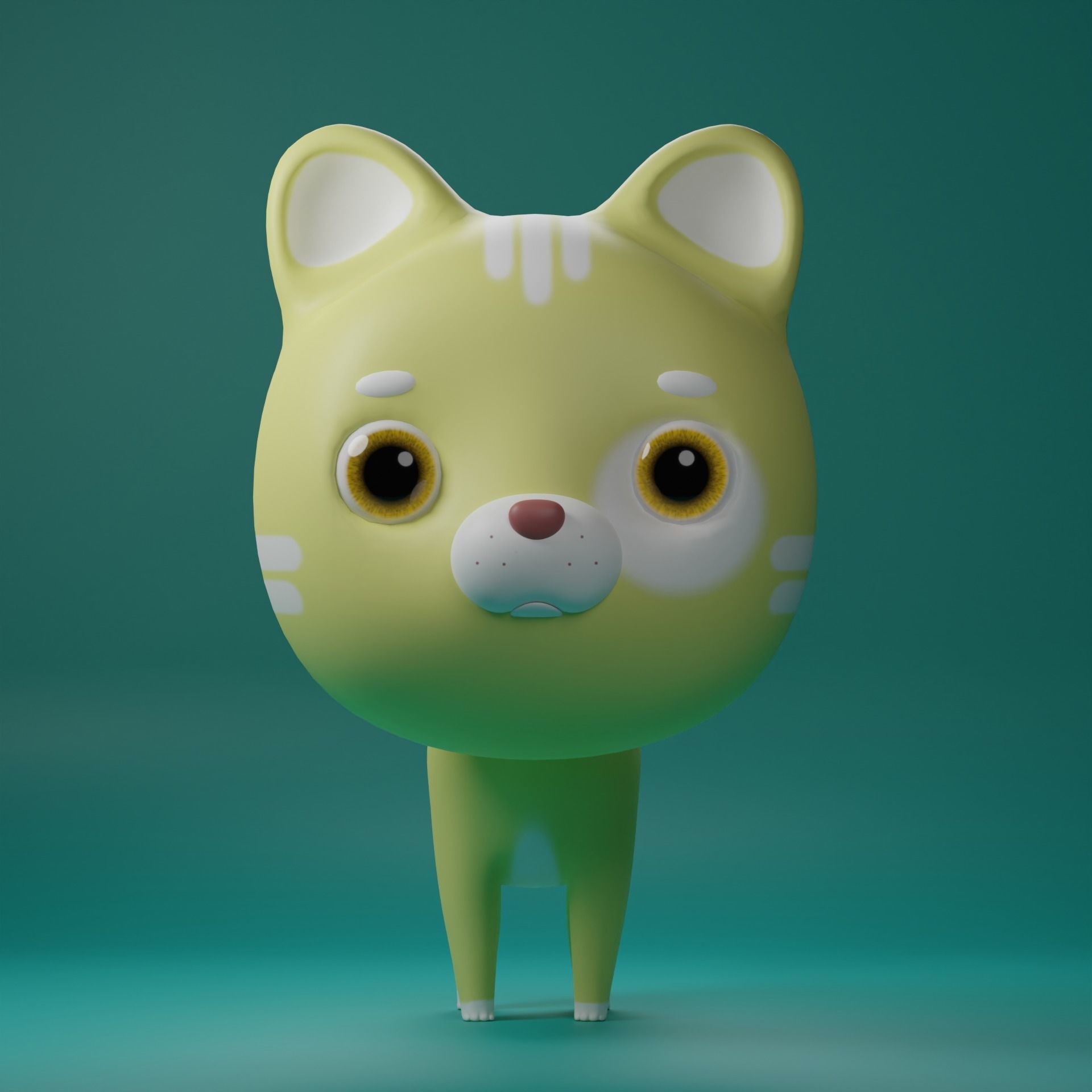 cartoon cat 3D model_2