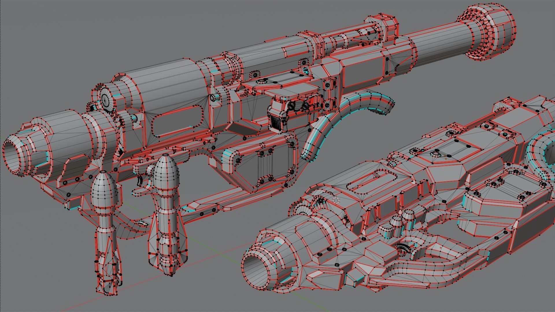 Stylized Sci-Fi Rocket launcher Low-poly 3D model_4