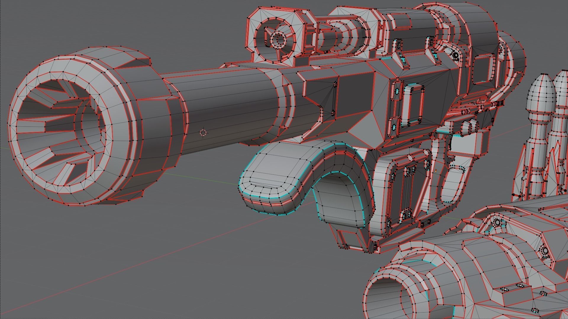 Stylized Sci-Fi Rocket launcher Low-poly 3D model_13