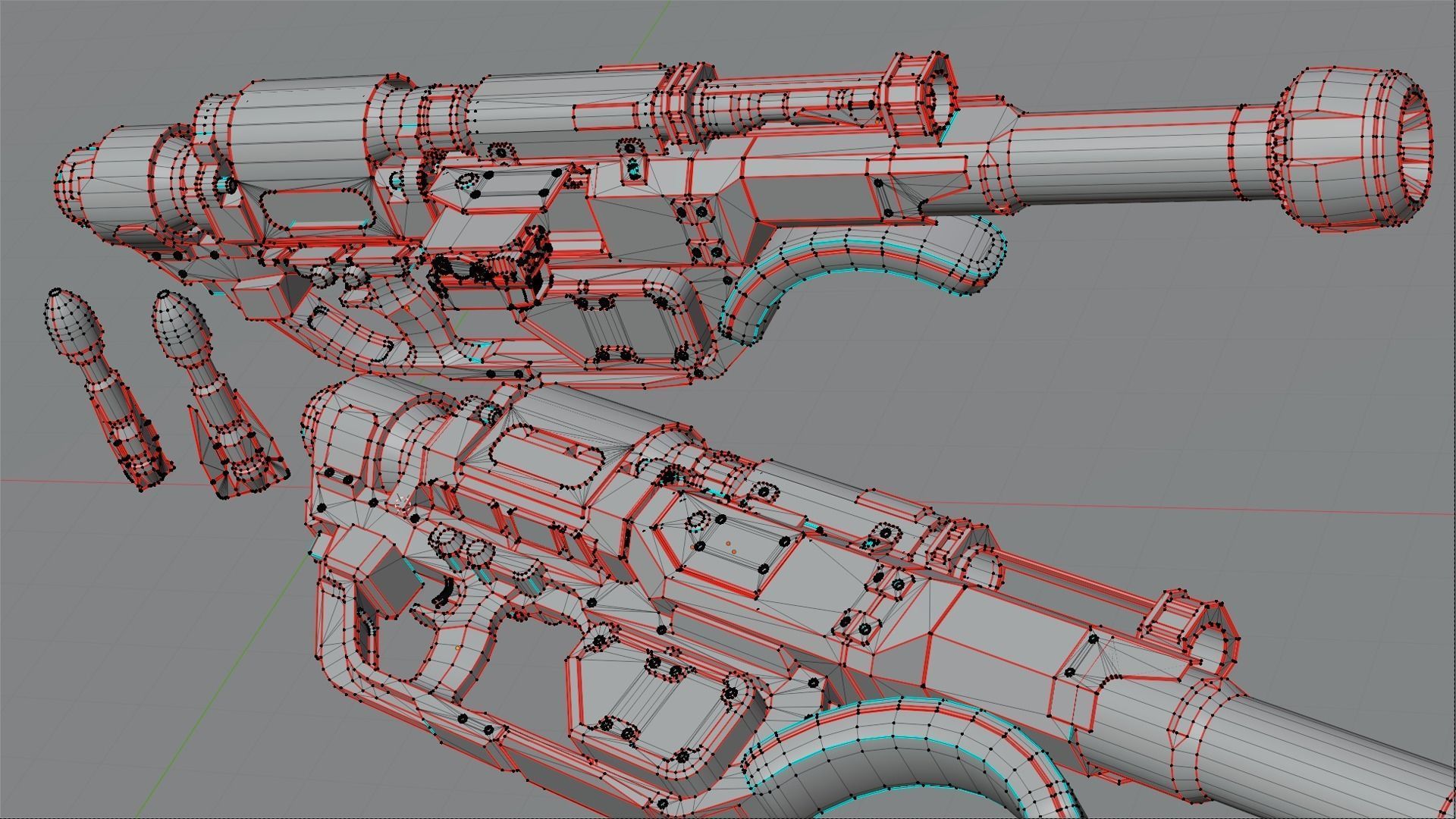 Stylized Sci-Fi Rocket launcher Low-poly 3D model_7