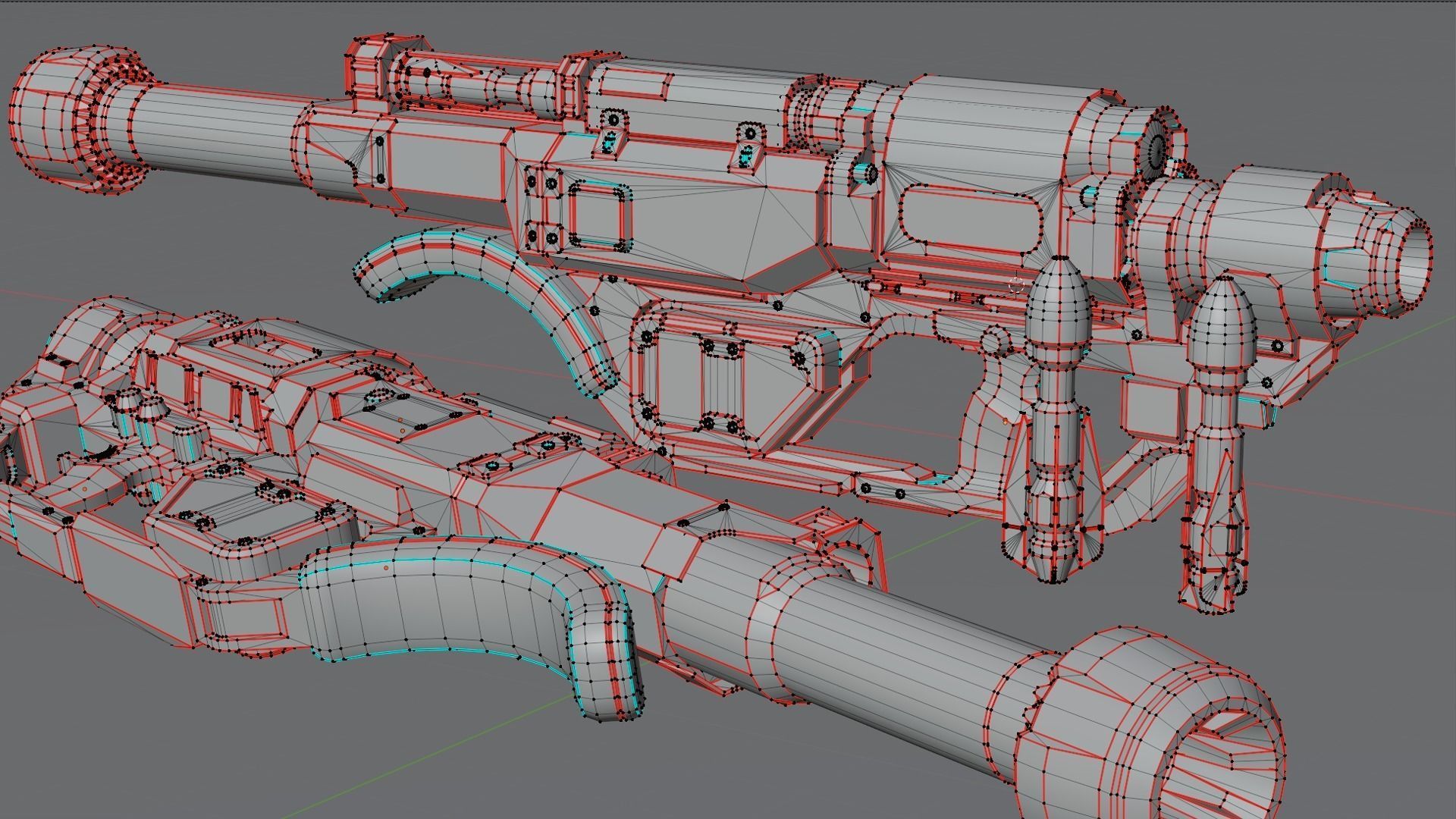Stylized Sci-Fi Rocket launcher Low-poly 3D model_10