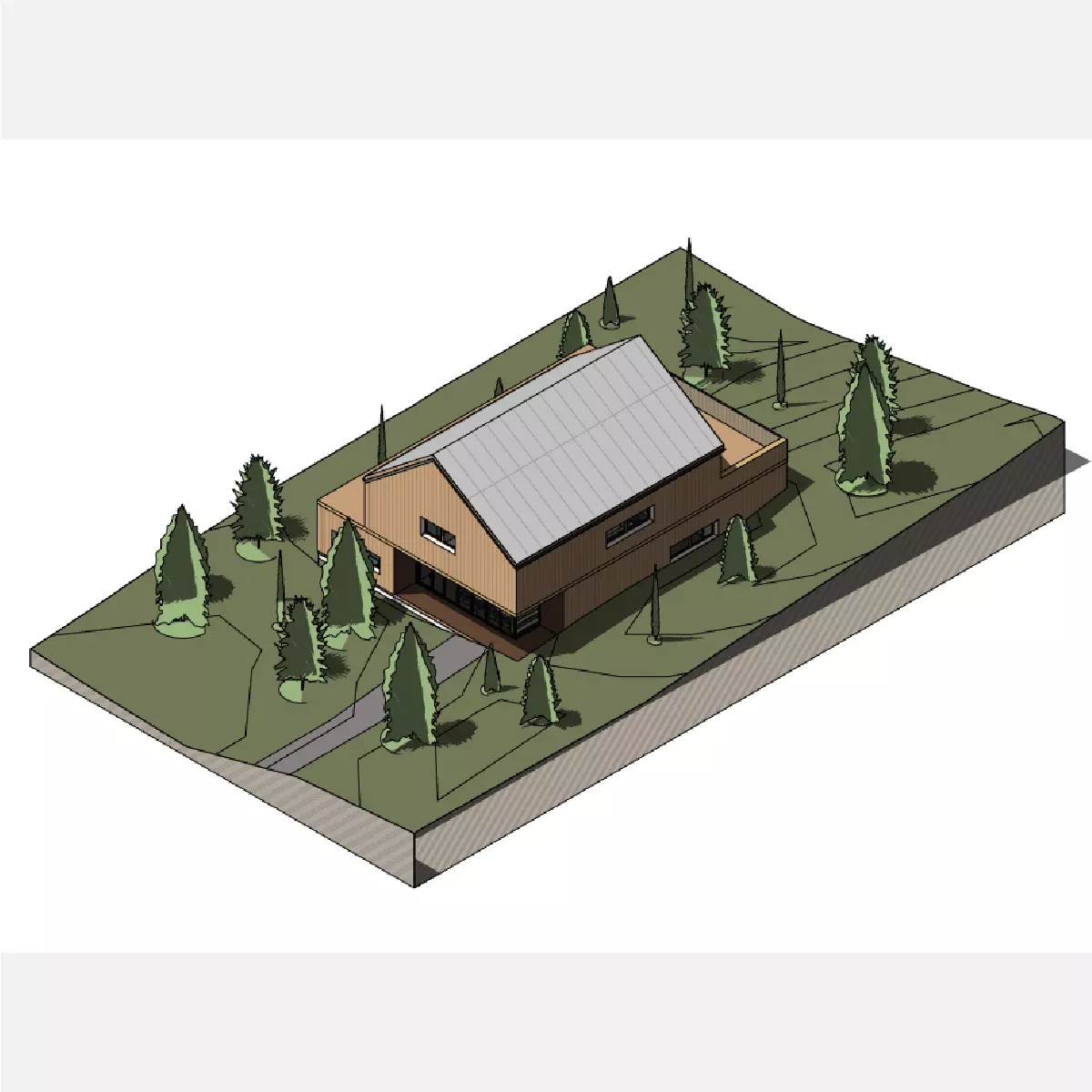 Two-storey house - Revit 3D model_0