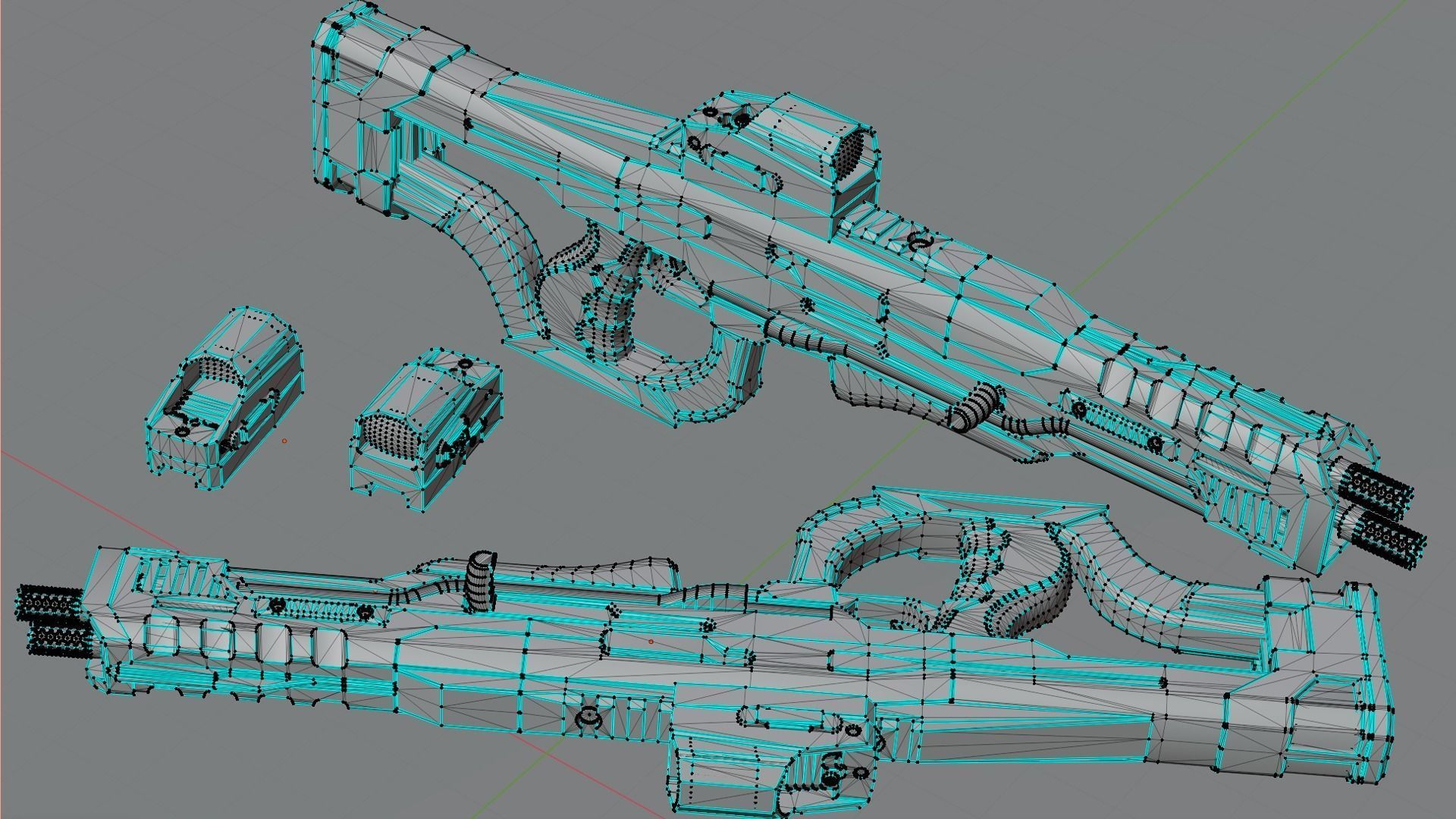 Stylized Sci-Fi Laser Shotgun Low-poly 3D model_13