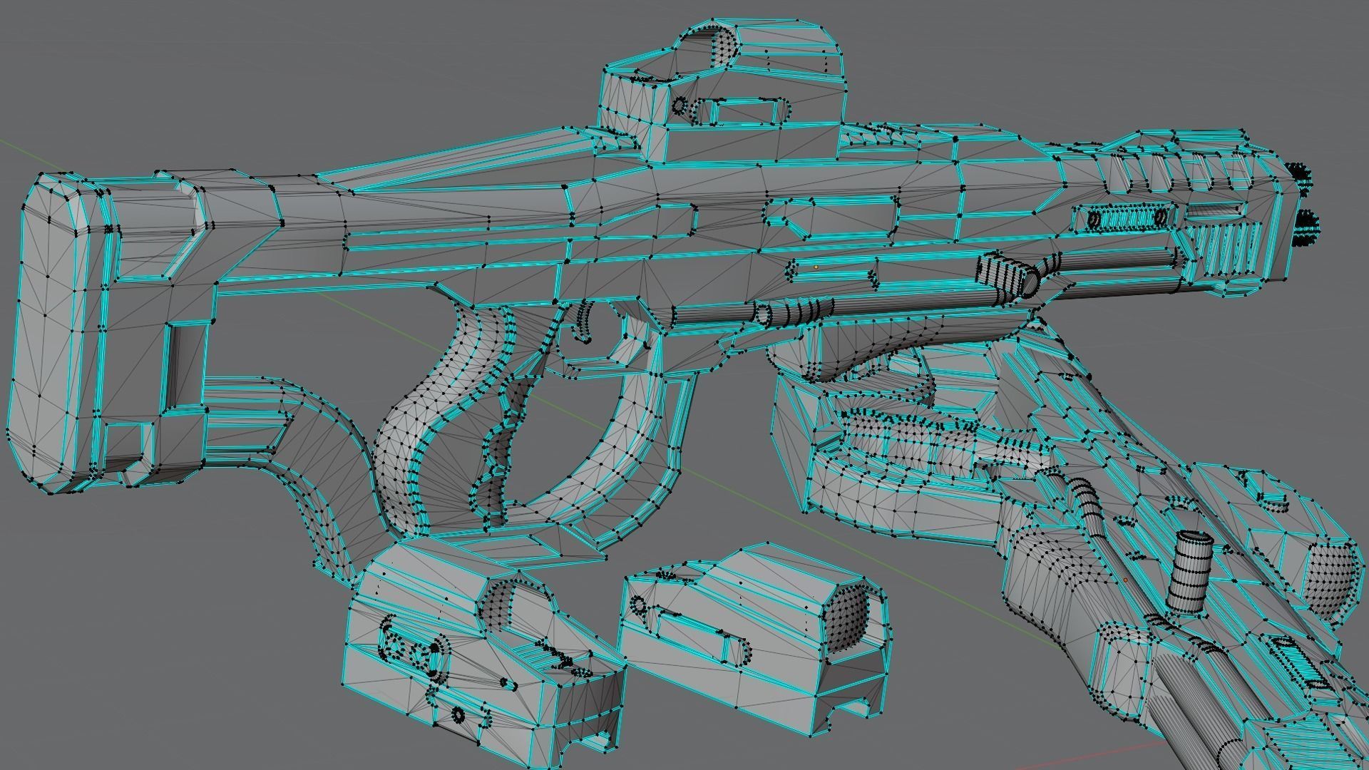 Stylized Sci-Fi Laser Shotgun Low-poly 3D model_16