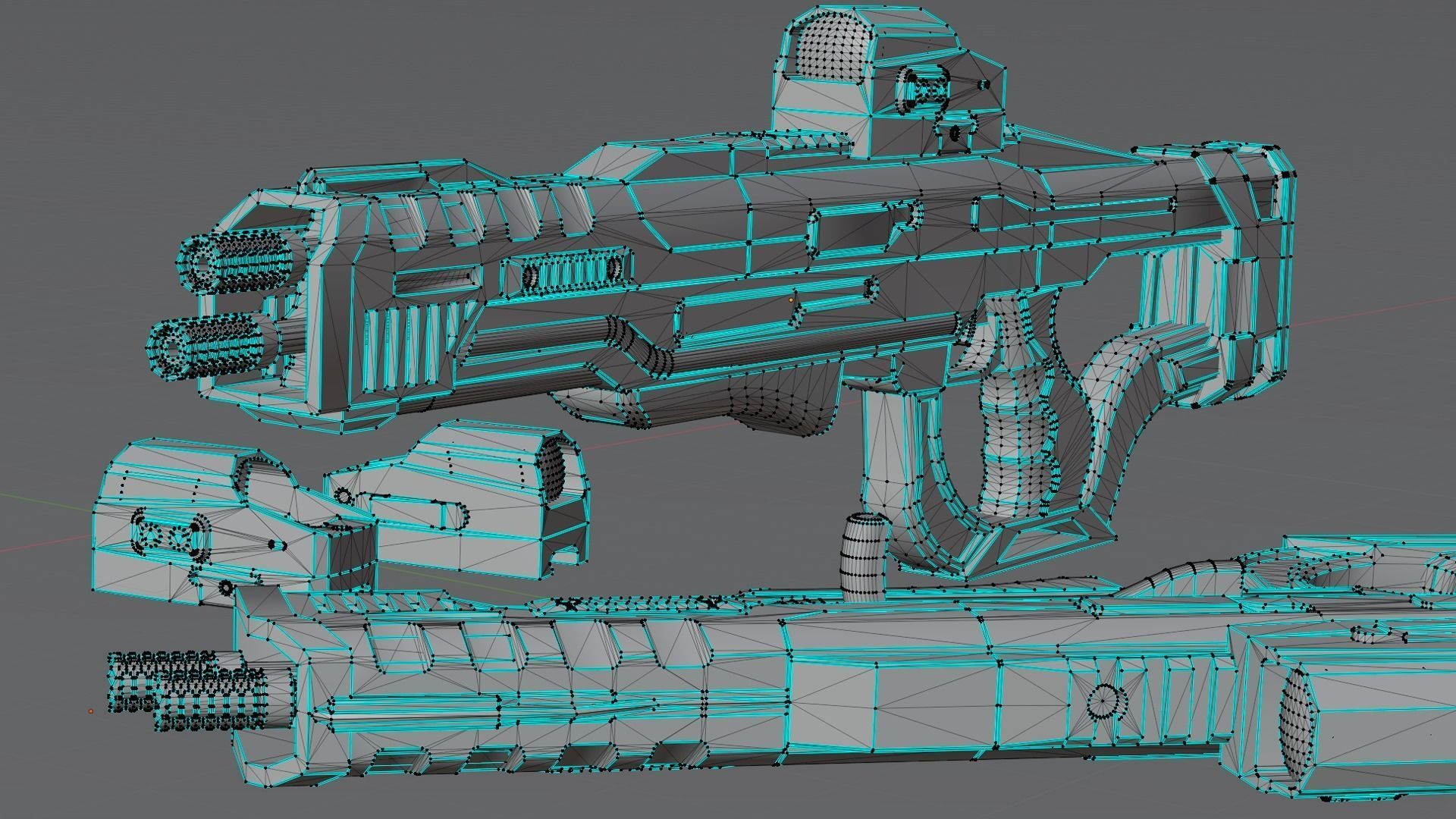 Stylized Sci-Fi Laser Shotgun Low-poly 3D model_7