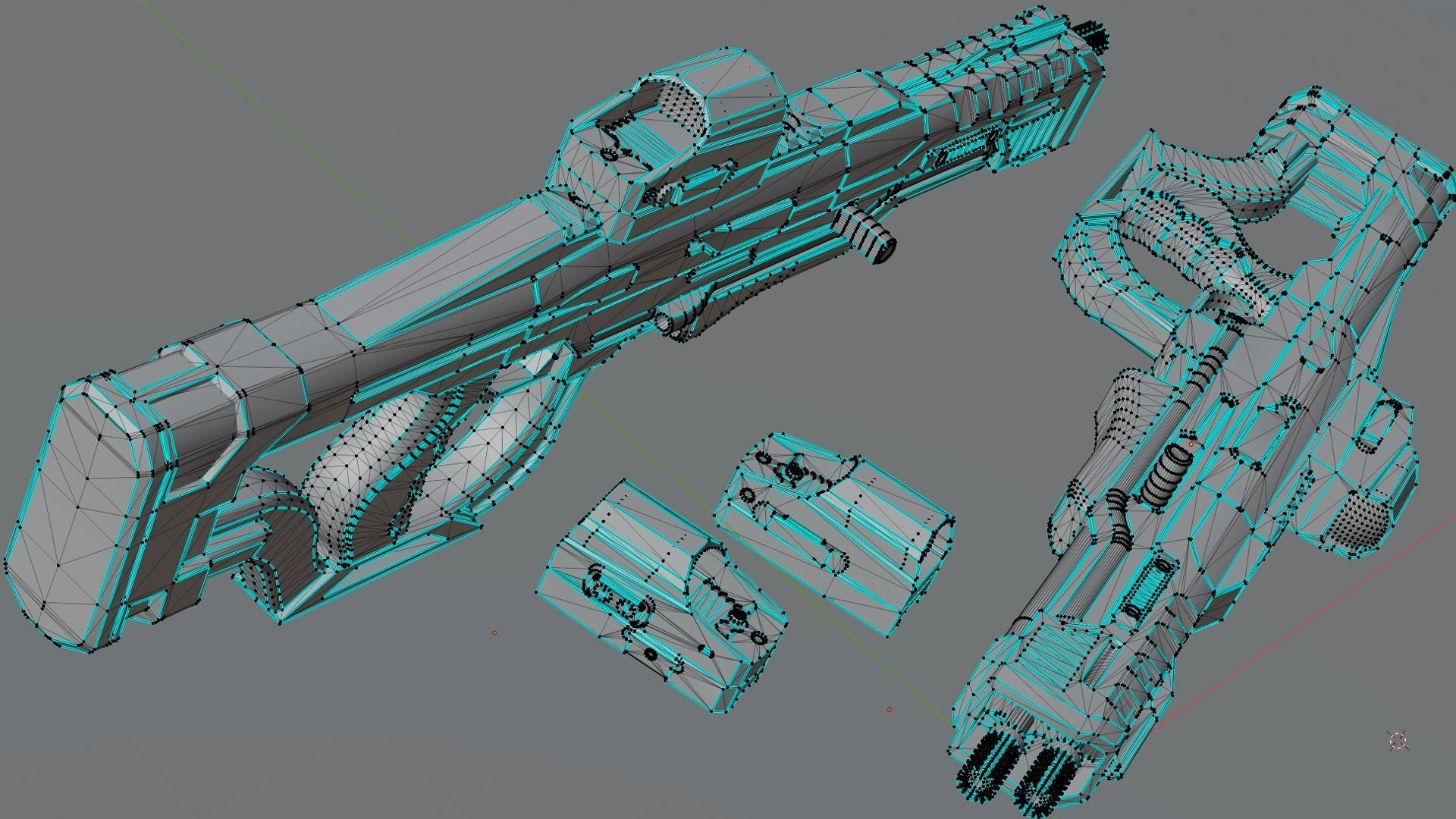 Stylized Sci-Fi Laser Shotgun Low-poly 3D model_4