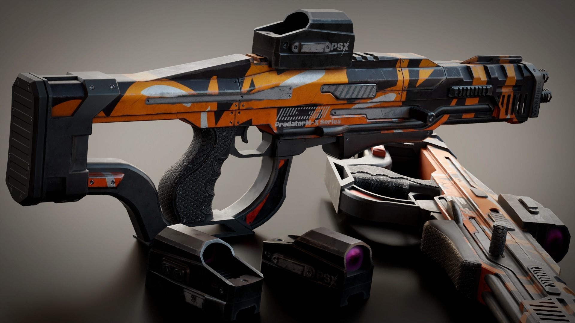 Stylized Sci-Fi Laser Shotgun Low-poly 3D model_14