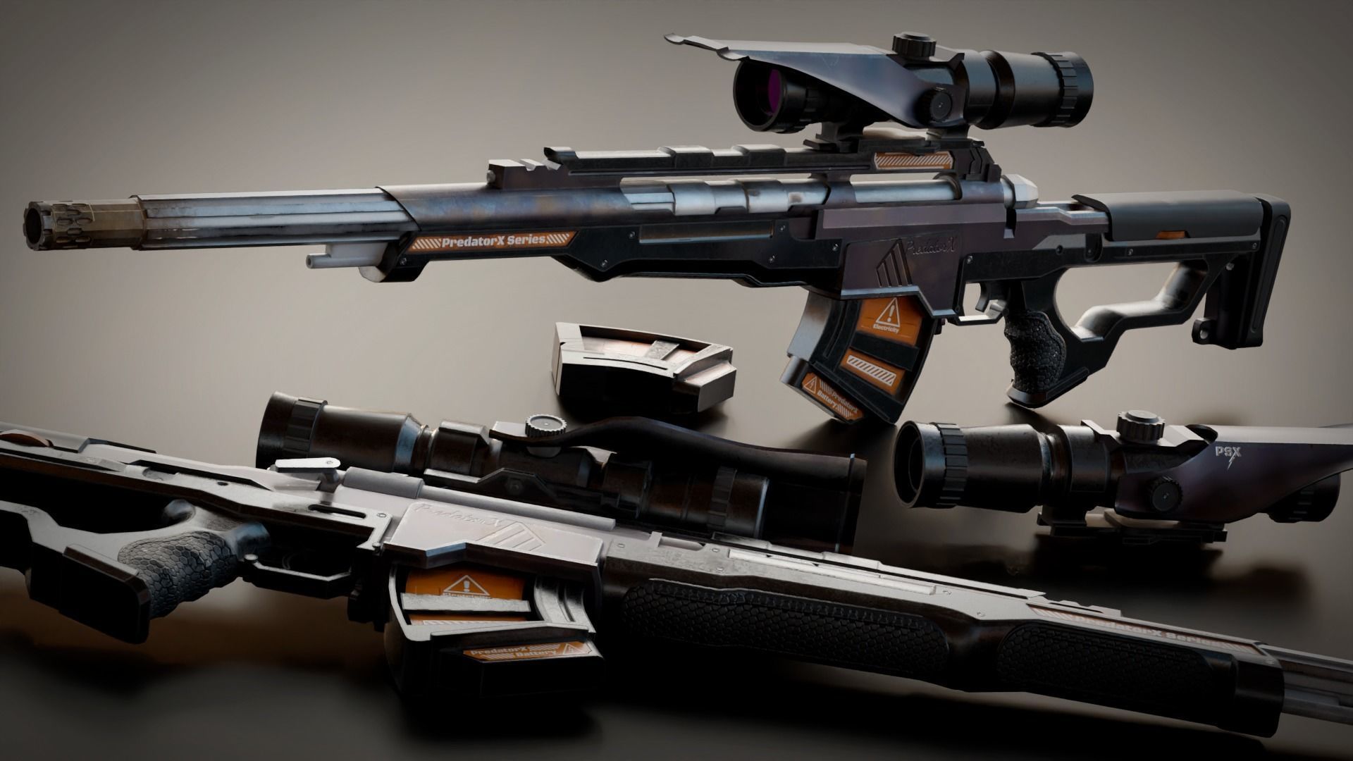 3D model Stylized Sci-Fi Assault Snipe Laser Rifle VR / AR / low-poly ...