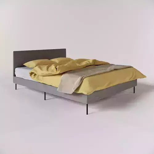 Ikea SLATTUM - Grey Bed - Hight Quality 3D Model