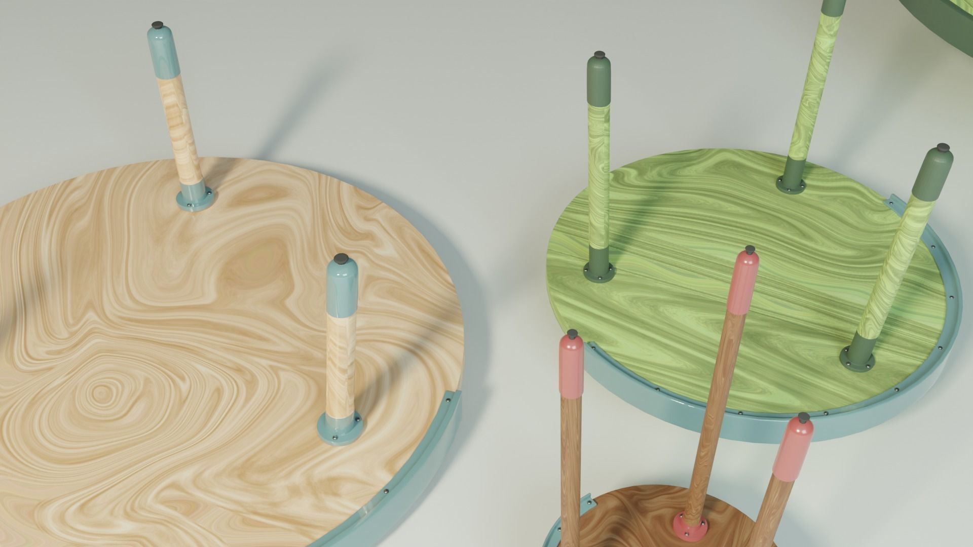 Coffee Table Set Minimalist Modern Three Variations 3D model_6