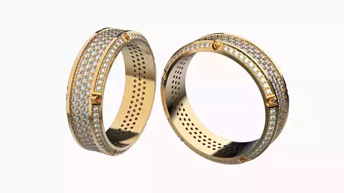 Gold Screw Pave ring R27