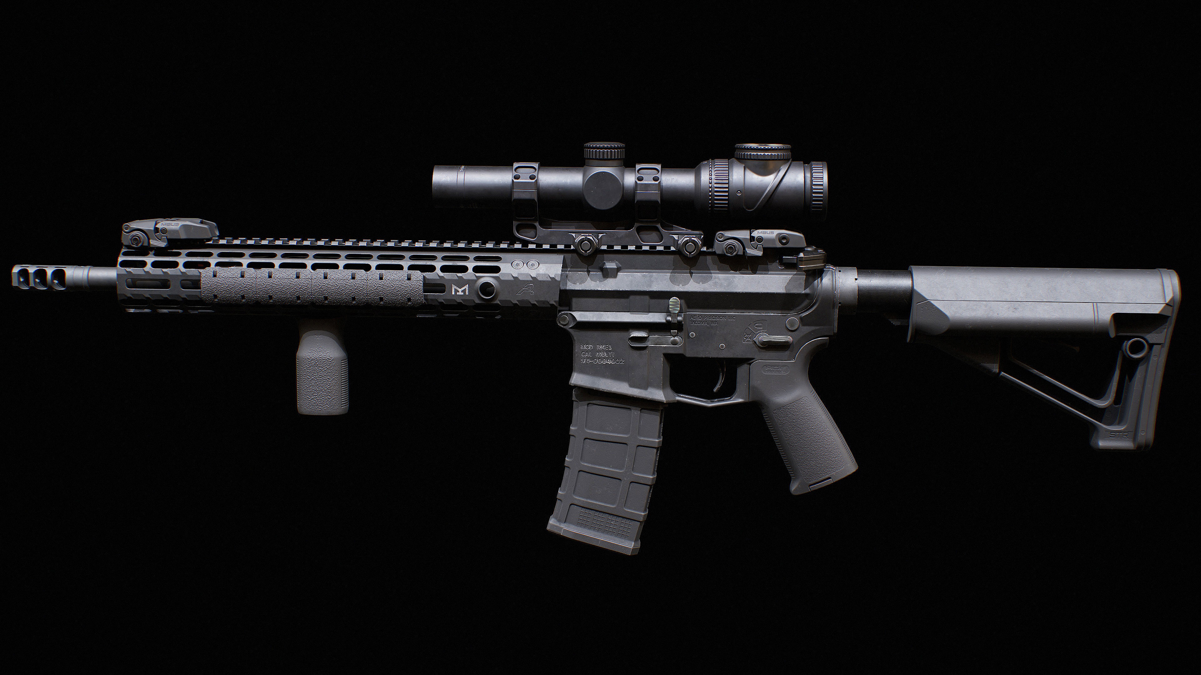 Ar15 AAA 3D Model Game Asset For FPS Low-poly 3D model_4