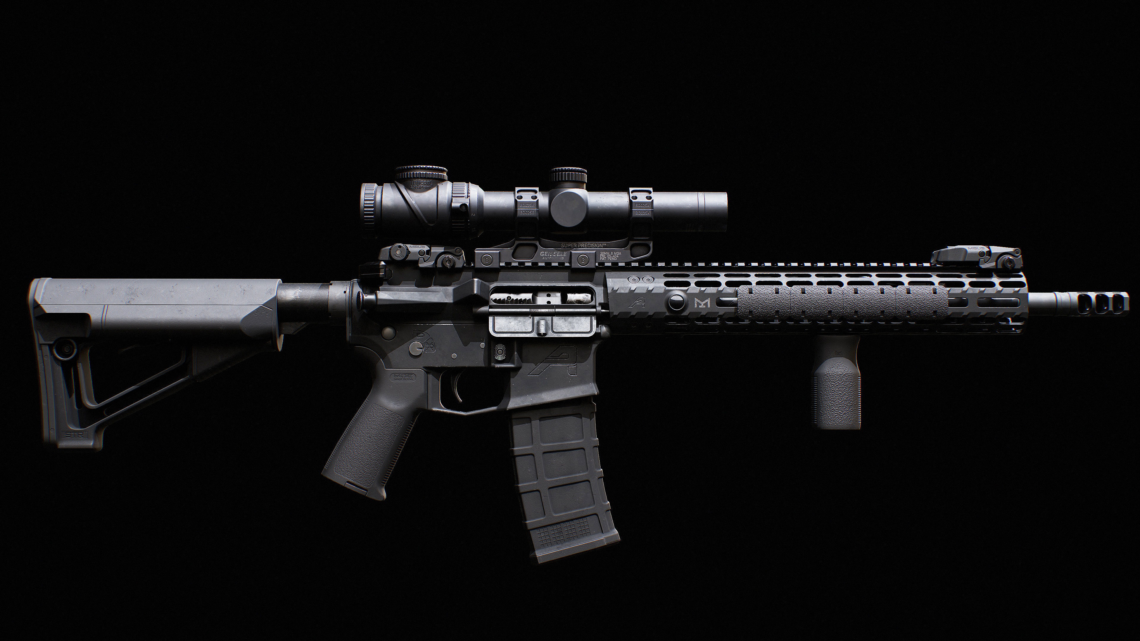 Ar15 AAA 3D Model Game Asset For FPS Low-poly 3D model_3