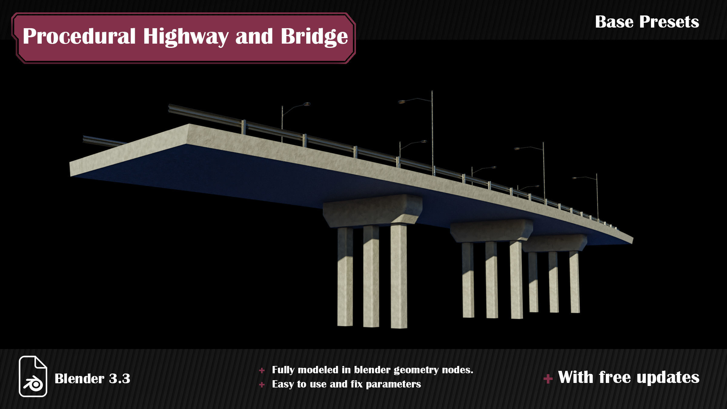 Procedural Highway and Bridge Generator 3D model_9