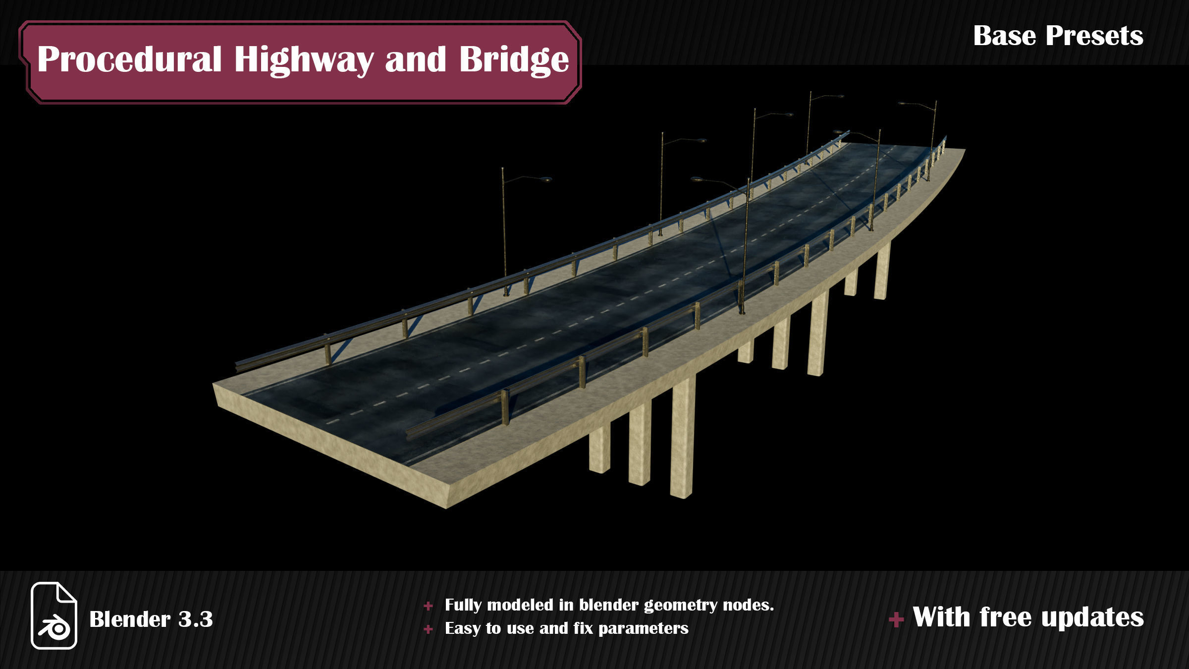 Procedural Highway and Bridge Generator 3D model_7