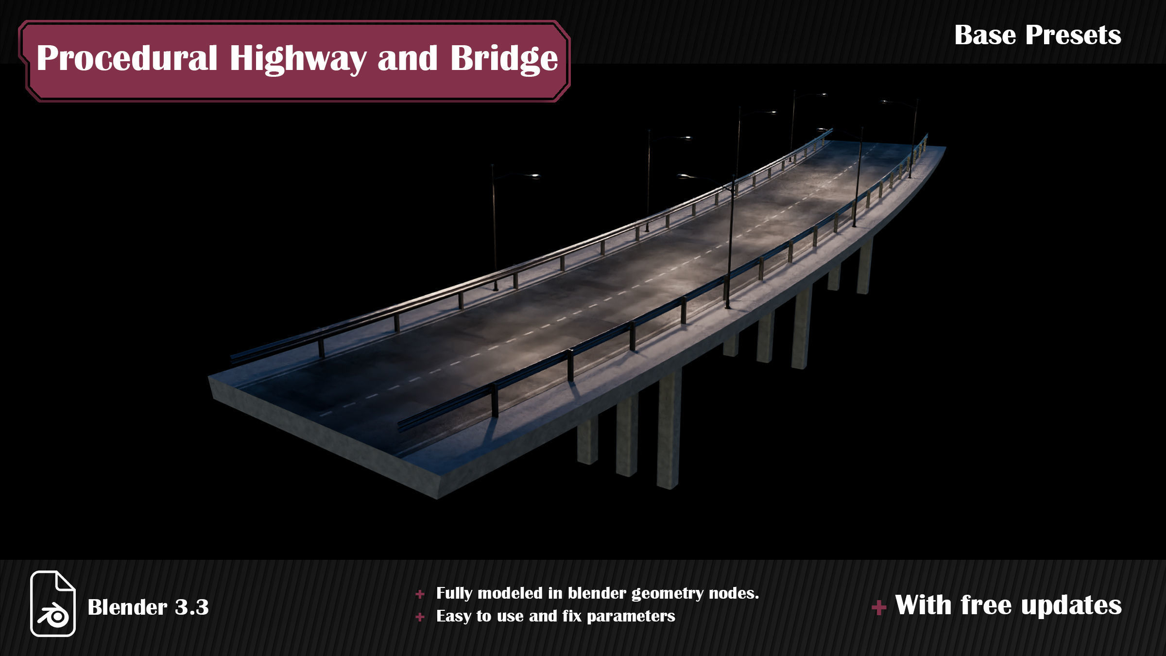 Procedural Highway and Bridge Generator 3D model_8