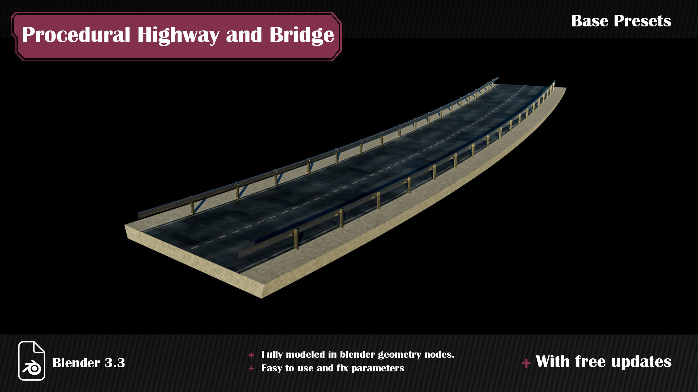 Procedural Highway and Bridge Generator 3D model_5