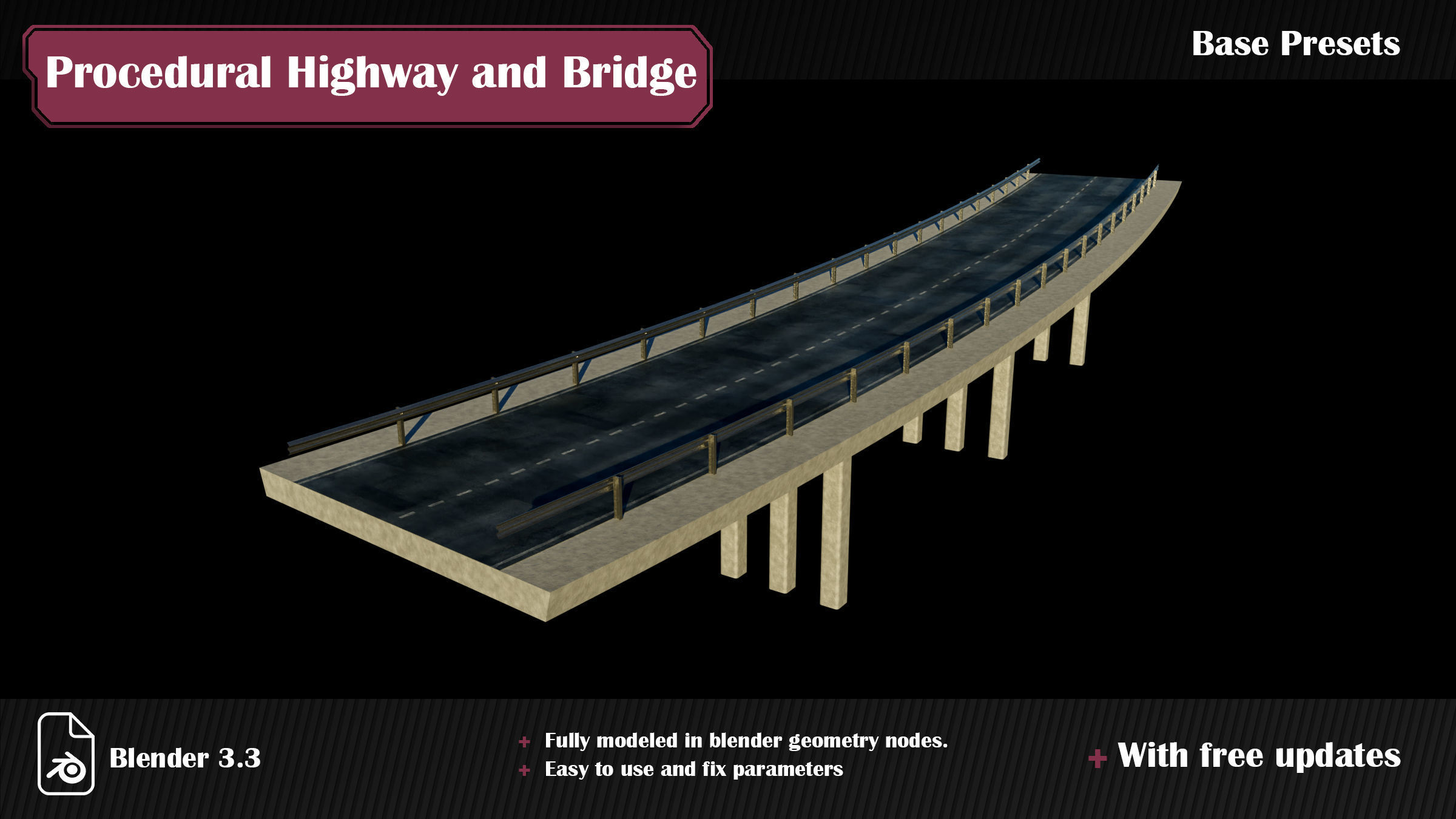 Procedural Highway and Bridge Generator 3D model_6