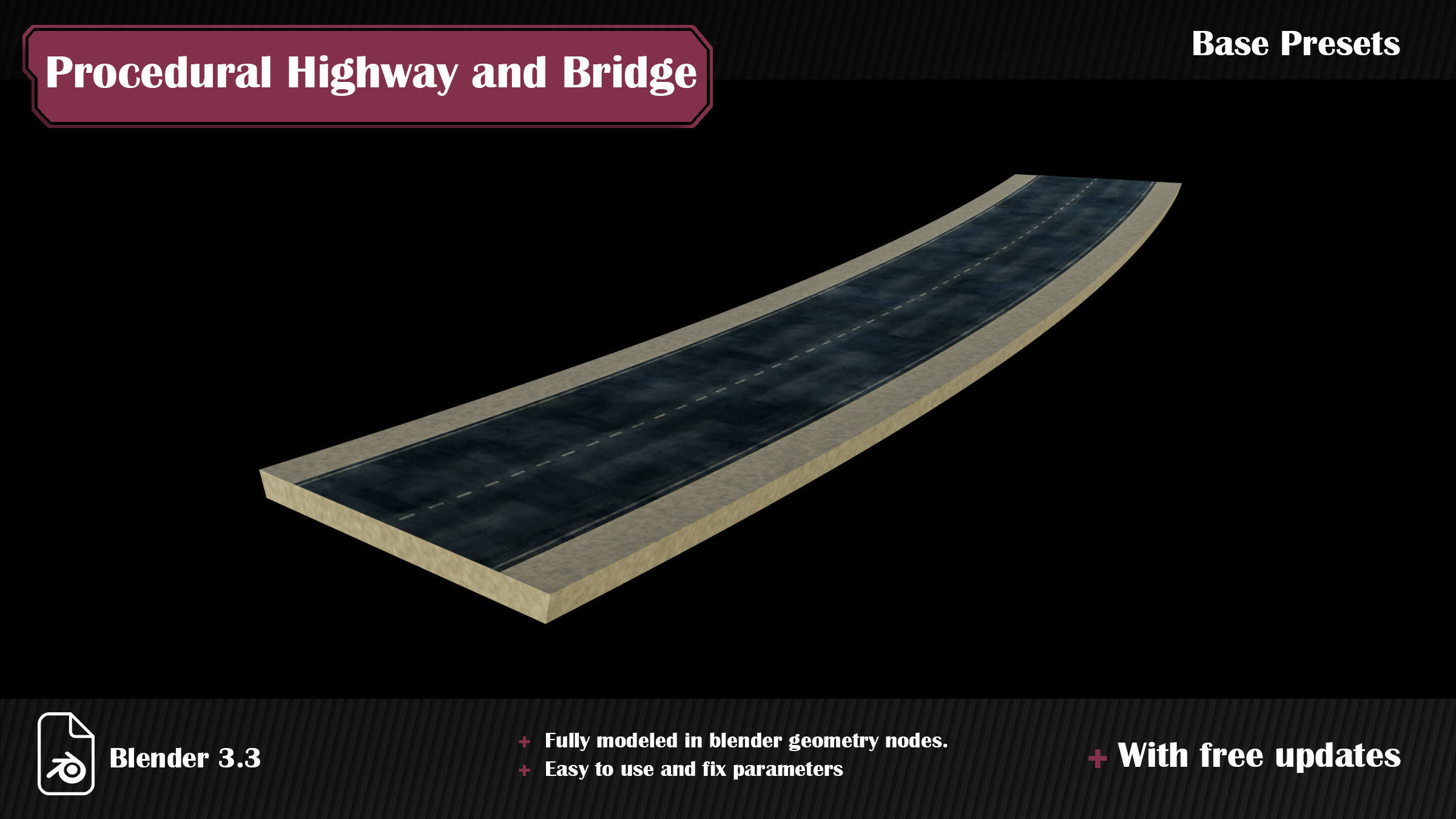 Procedural Highway and Bridge Generator 3D model_4