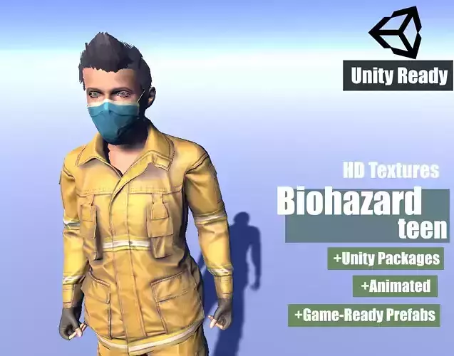 Biohazard Teen - animated rigged Teen