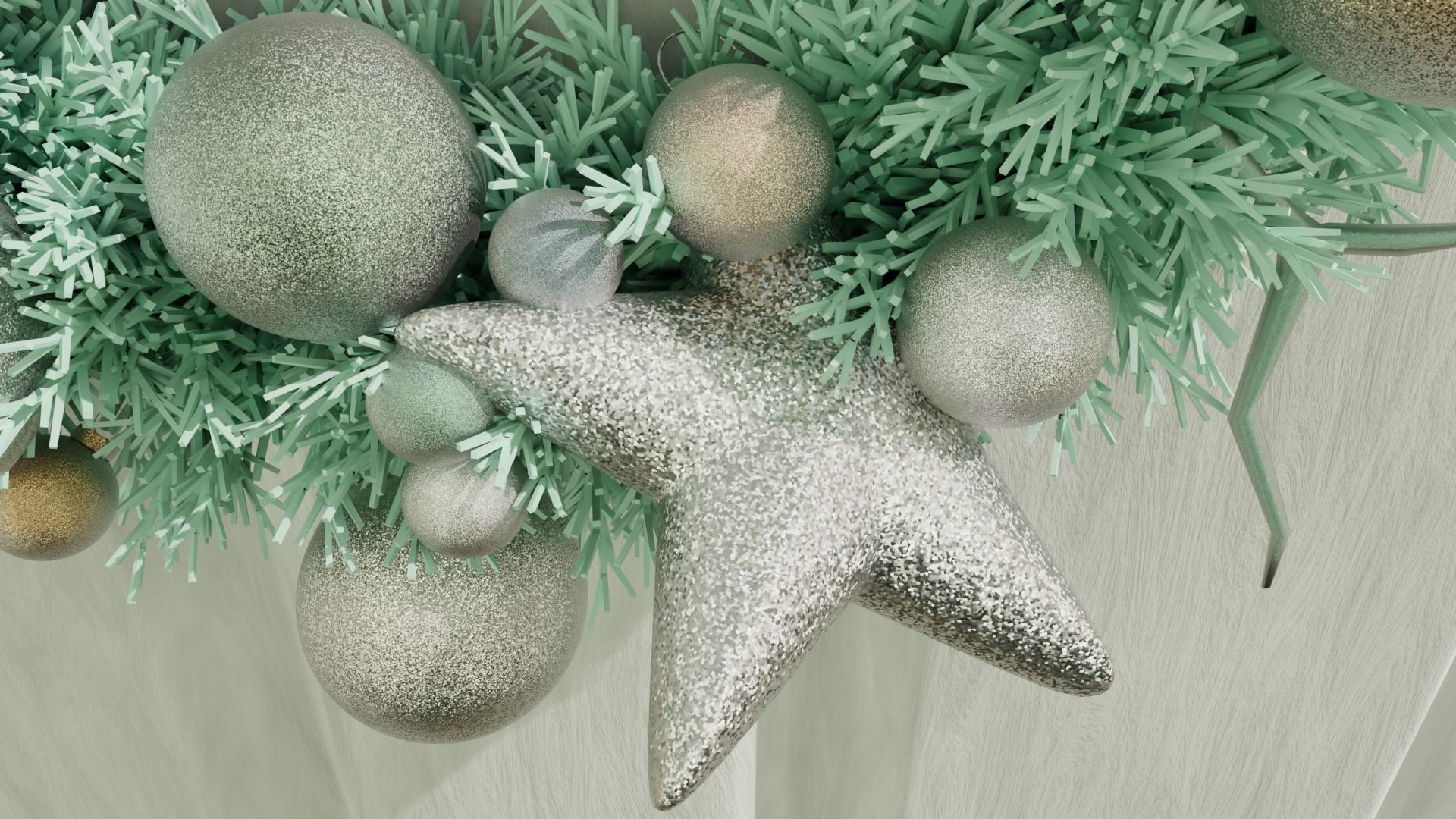 Christmas Wreath 3D model_8