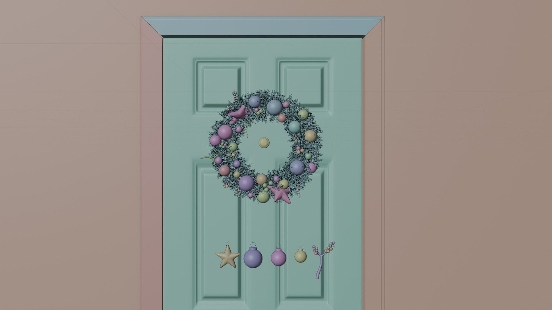 Christmas Wreath 3D model_11