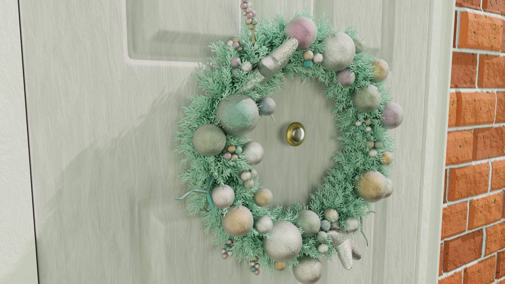 Christmas Wreath 3D model_6