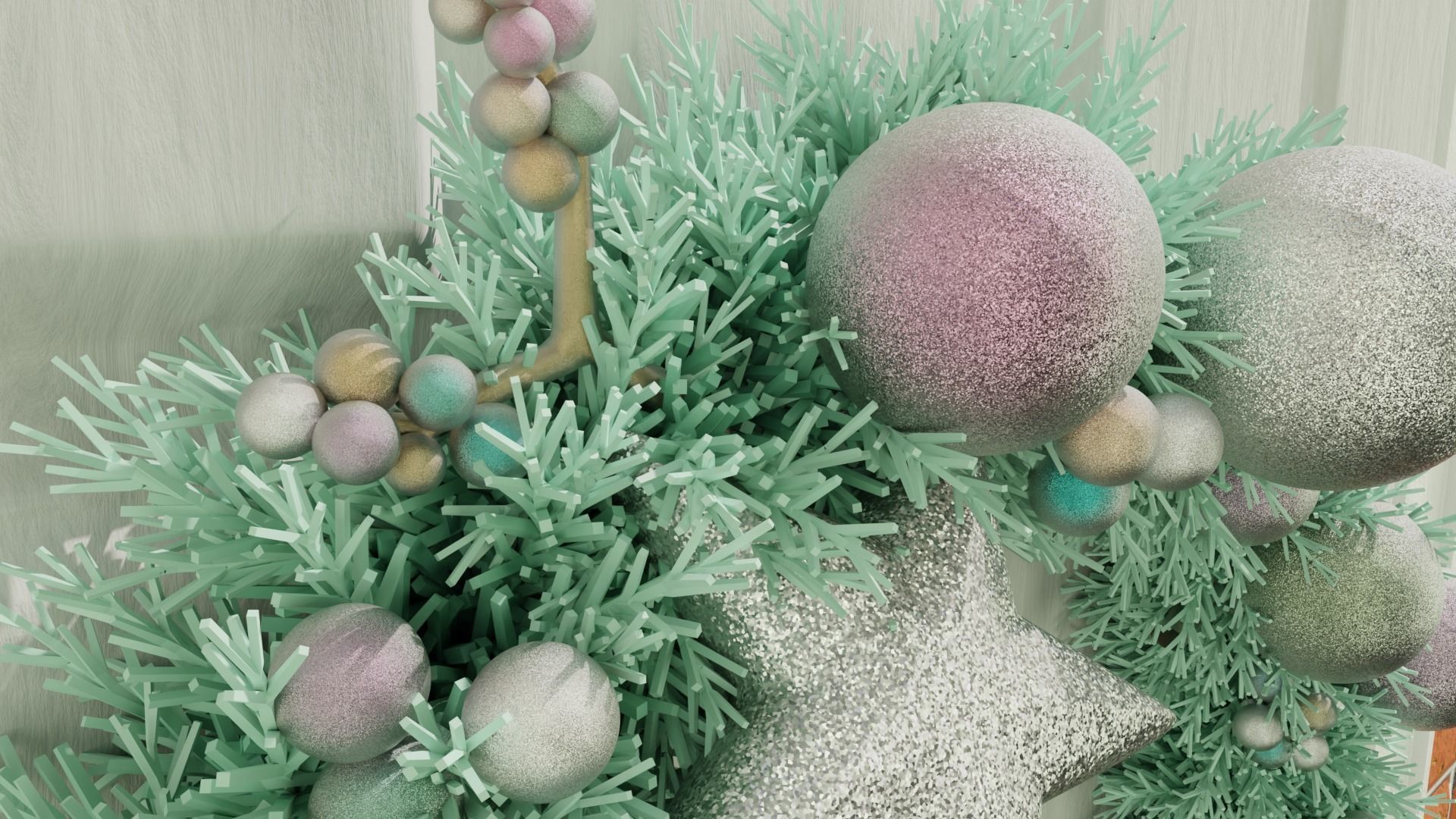 Christmas Wreath 3D model_9