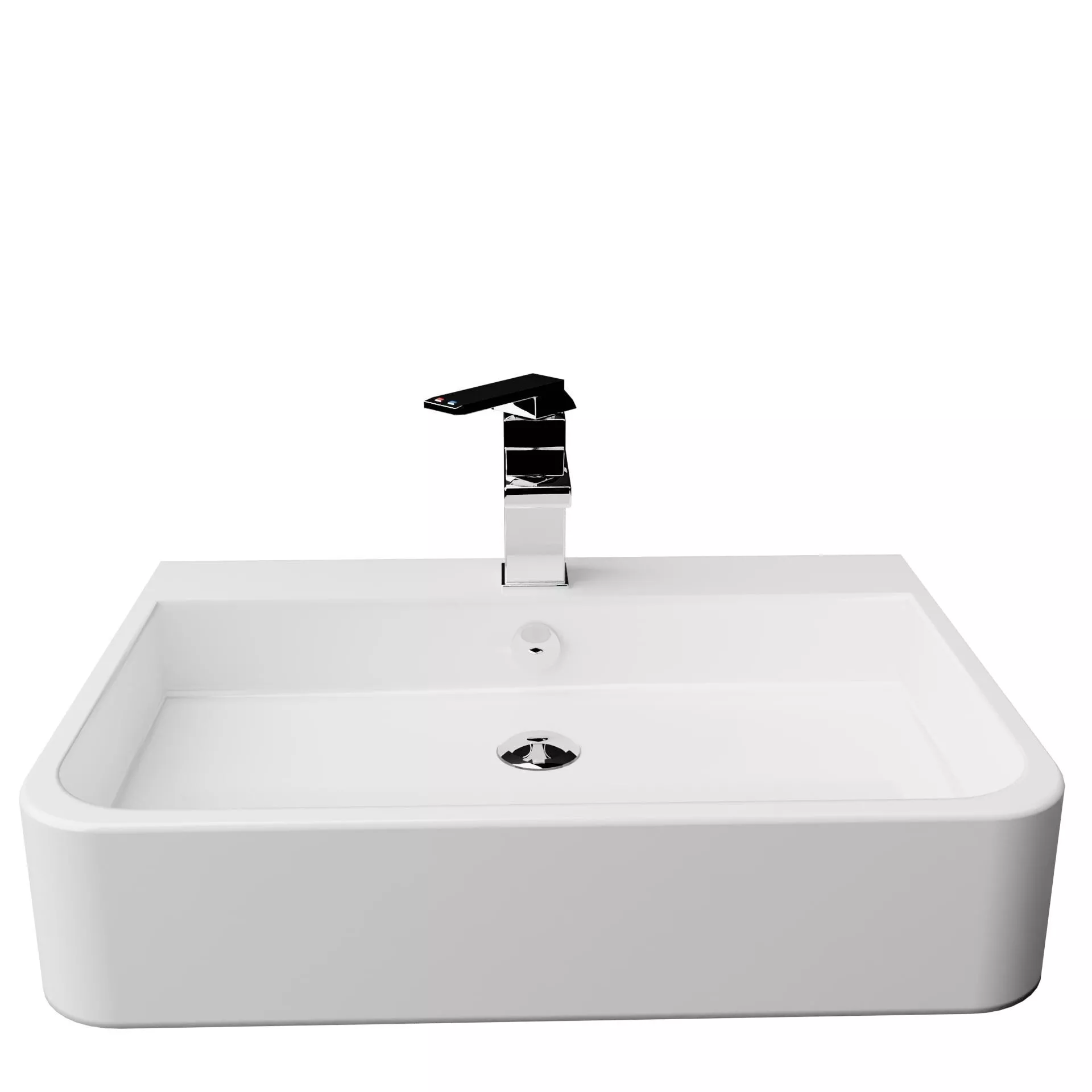 Simple Sink With Water Tap Free 3D model