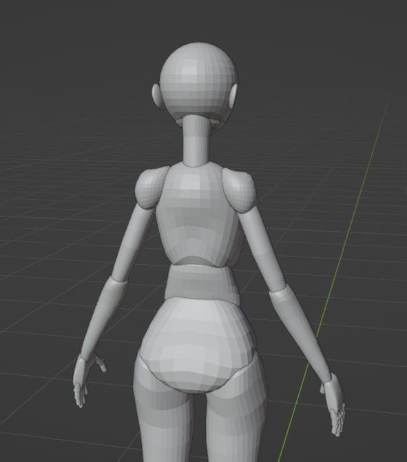 Female Cartoon Base Mesh Free 3D model_9