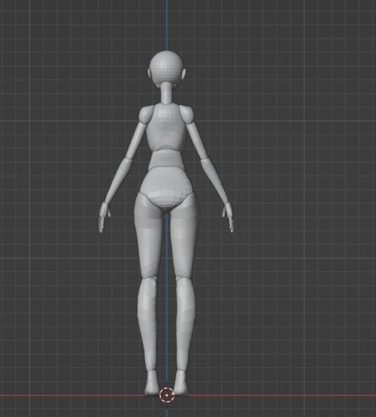Female Cartoon Base Mesh Free 3D model_6