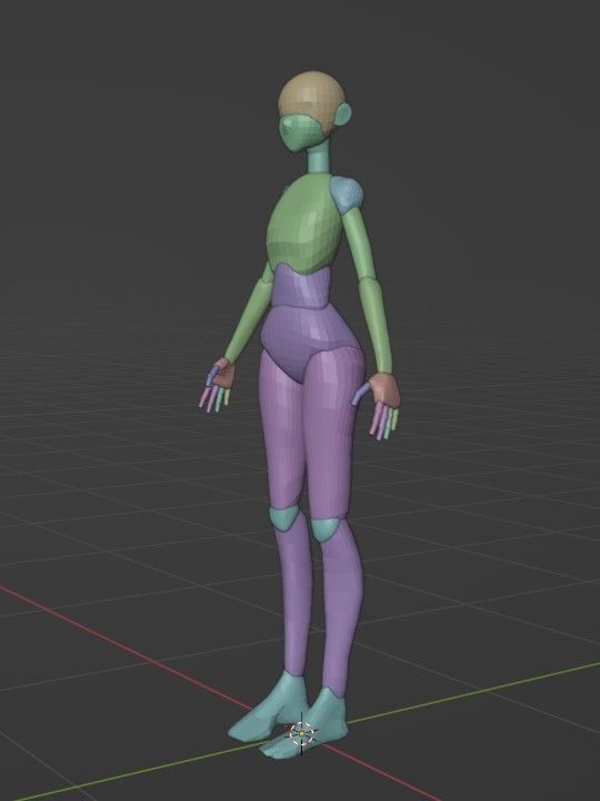 Female Cartoon Base Mesh Free 3D model_11