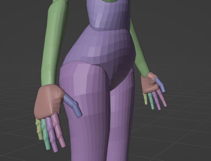 Female Cartoon Base Mesh Free 3D model_1