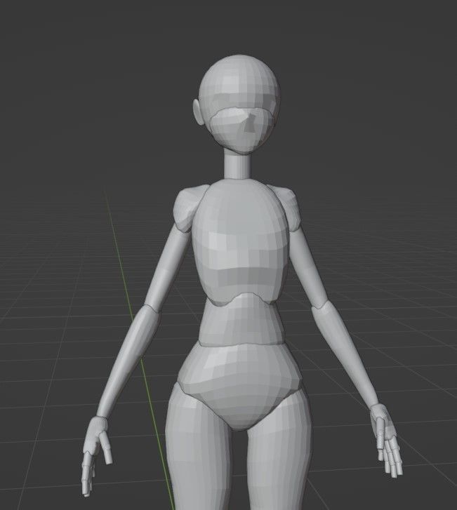 Female Cartoon Base Mesh Free 3D model_7