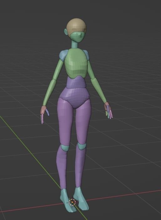 Female Cartoon Base Mesh Free 3D model_10