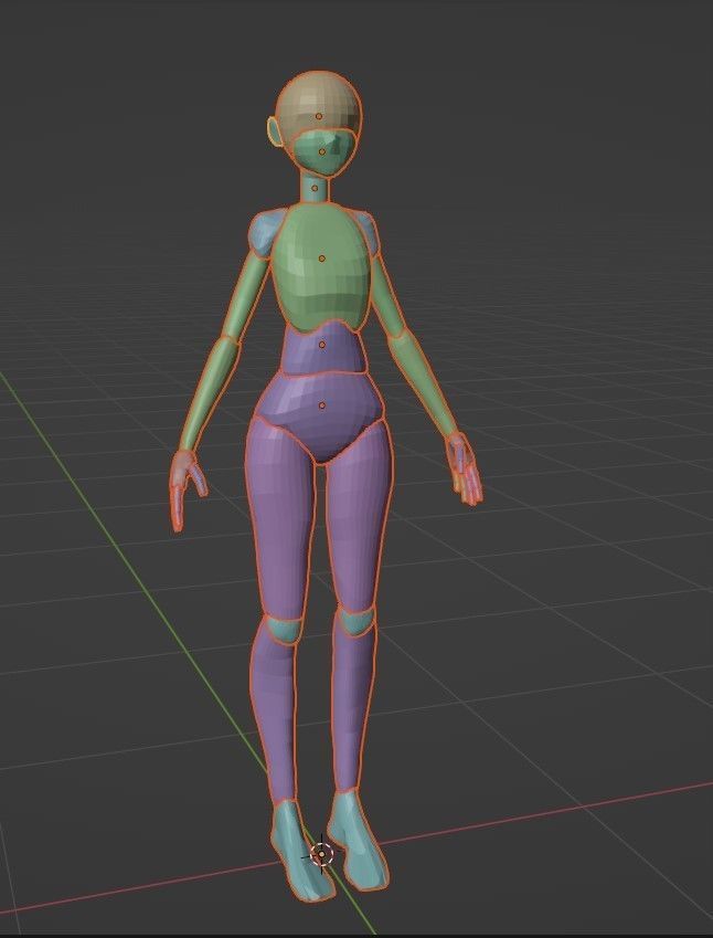 Female Cartoon Base Mesh Free 3D model_2