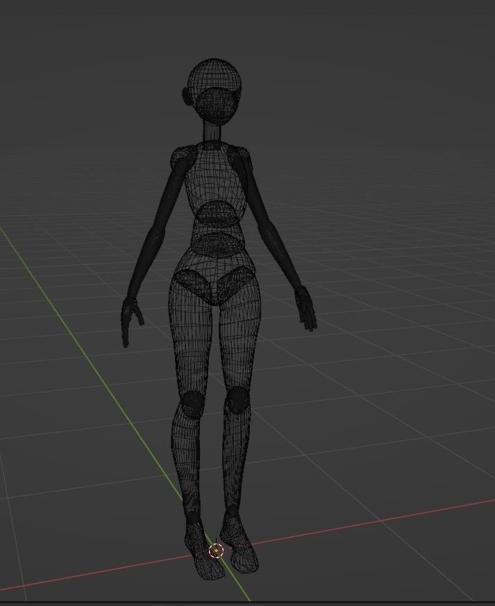 Female Cartoon Base Mesh Free 3D model_3