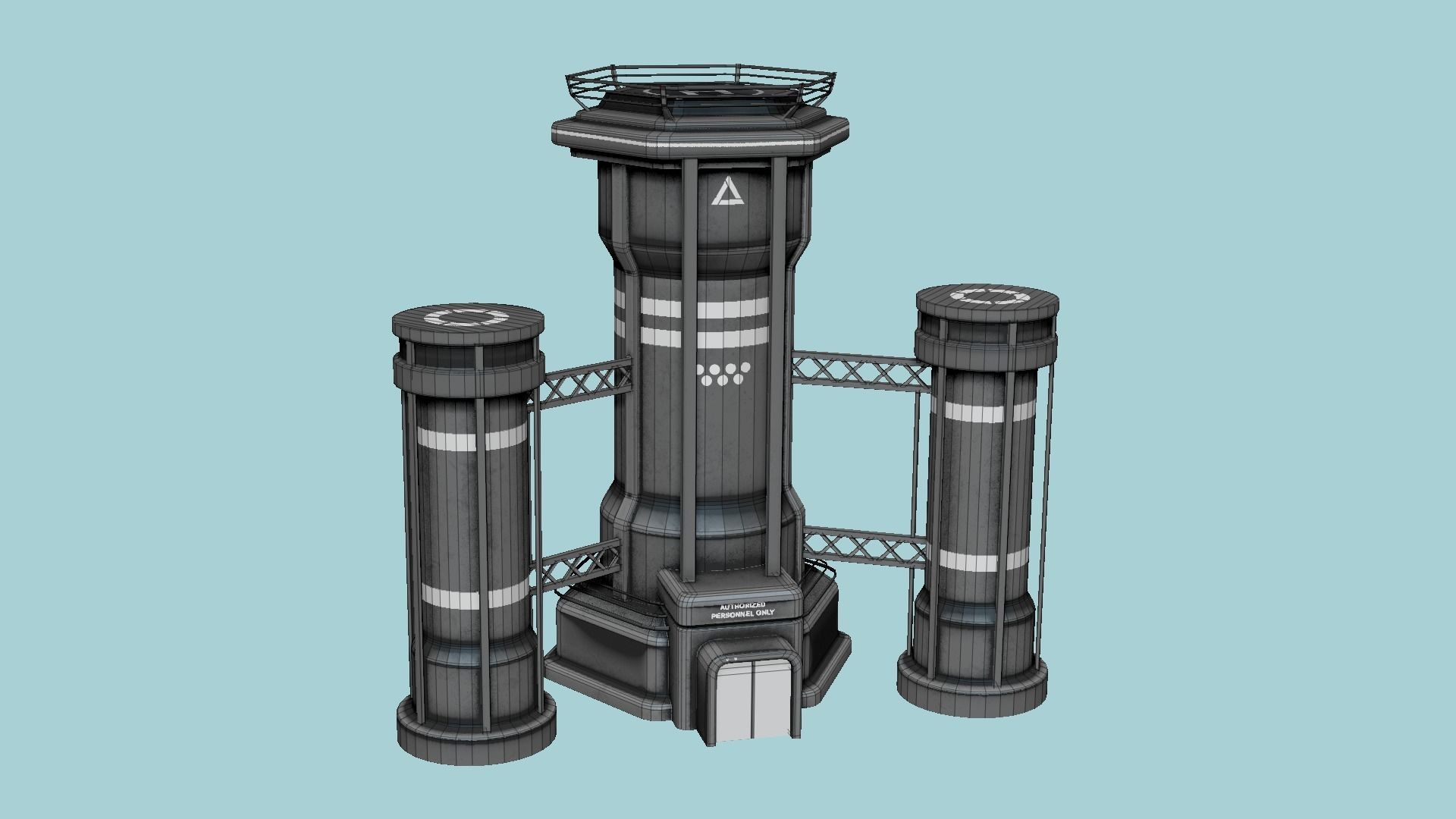 SciFi Facility A09 Dark Metal - Sci Fi Exterior Design Low-poly 3D model_6