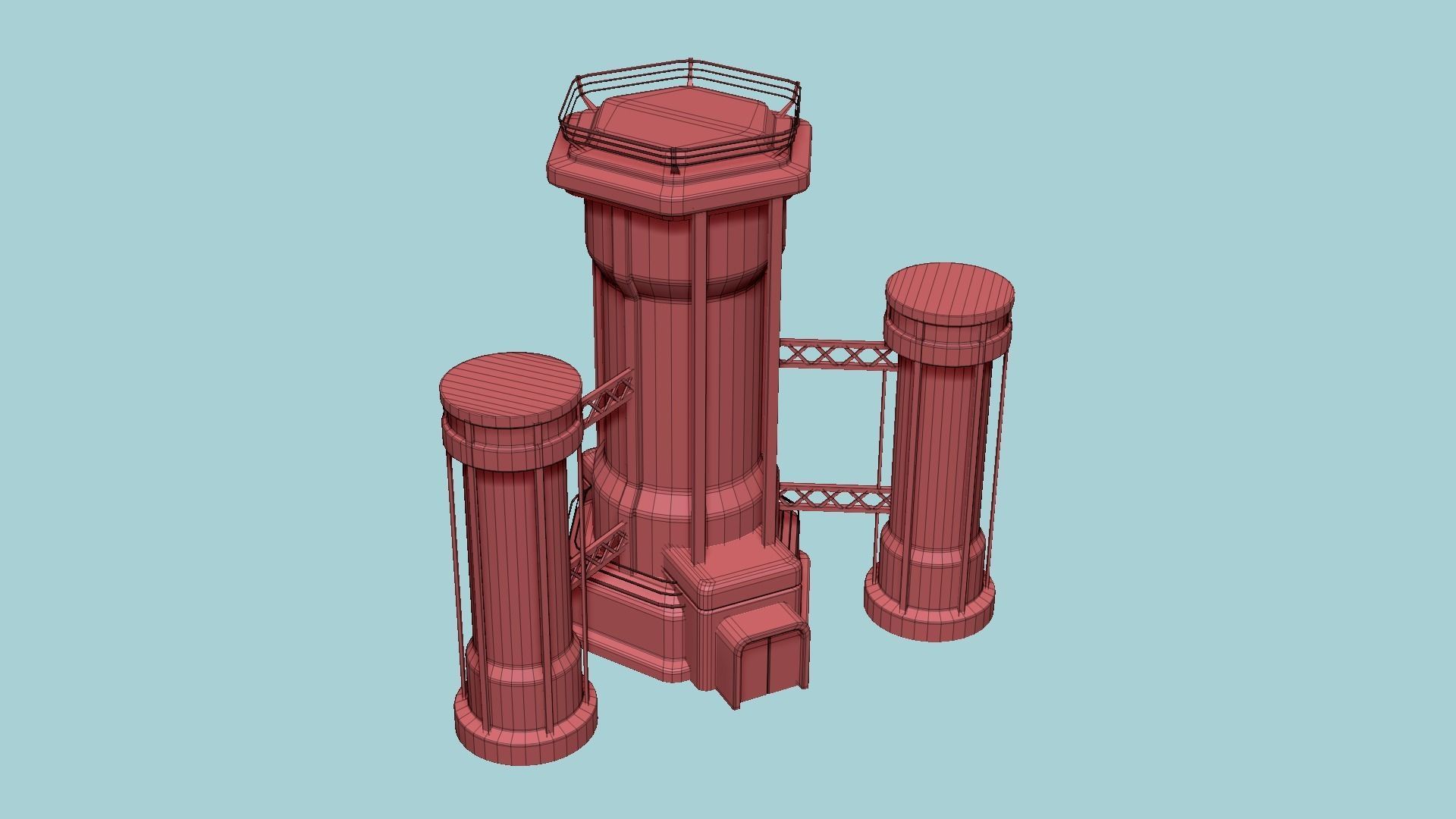 SciFi Facility A10 Abandoned - Sci Fi Exterior Design Low-poly 3D model_14