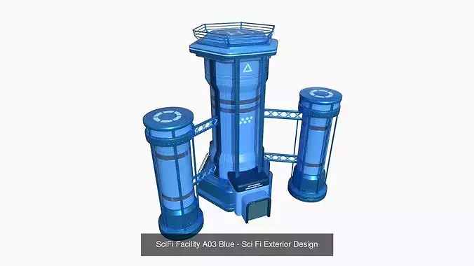10 SciFi Facility A Collection - Sci Fi Exterior Design 3D Model Pack 4