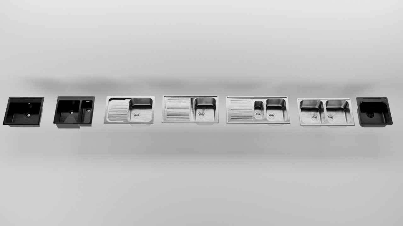 kitchen sink and faucet 3D model_5