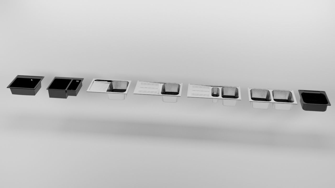 kitchen sink and faucet 3D model_4